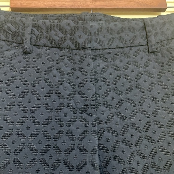 Theory Black Embroidery Diamond Pattern Tapered Tailored Wardrobe Staple Pants 2 - Picture 8 of 17